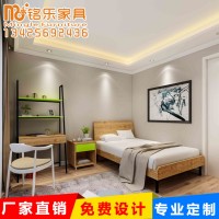 简约现代卧室客厅公寓板式床酒店床头柜宾馆成套新款板式家具定制
