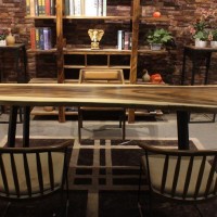 胡桃木实木烘干大板茶台桌简约现代新中式原木造型设计艺术办公桌
