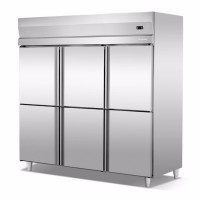 【雅绅宝】面包房厨房冷柜-制冷冰柜-速冻柜-不锈钢六门双温冰柜-冰柜保鲜冷藏设备 冷藏冷冻柜